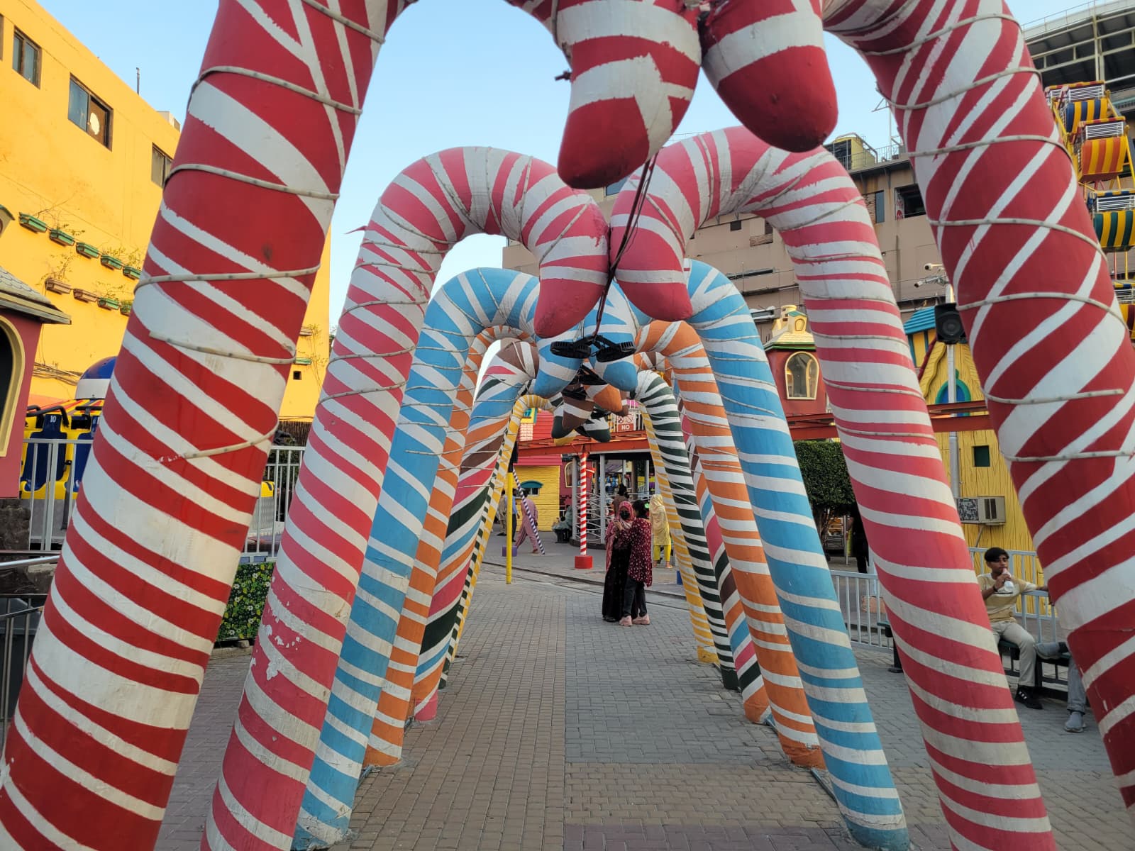 Candy cane arch at Joyland